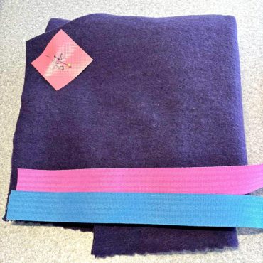 MINI SIZE KERSEY WOOL RUG PURPLE AQUA BINDING