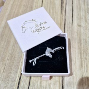 Silver Horse Head Stock Pin