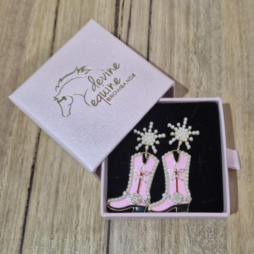 Western Pink Star Boot Earrings