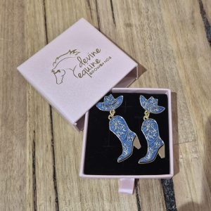 Western Blue Glitter Earrings