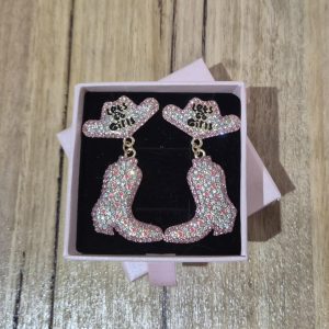 Western Gold Glitter Earrings
