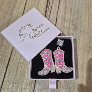 Western Pink Glitter Earrings