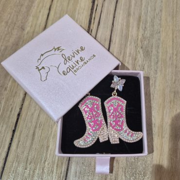 Western Pink Glitter Earrings
