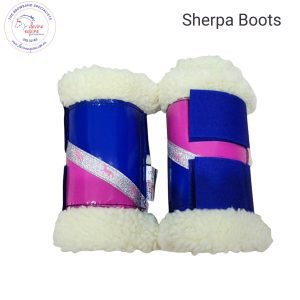 Sherpa Boots - PINK/ROYAL horse tape