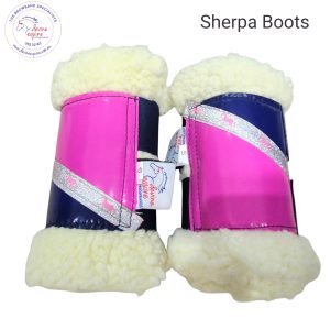 Sherpa Boots - PINK/NAVY horse tape