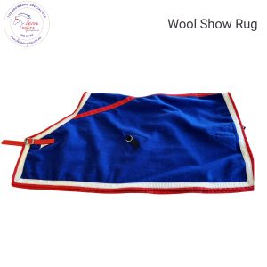 MINI SIZE KERSEY WOOL Show Rug Red & Silver Binding