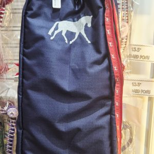 Bridle Bag - Navy - Red trim